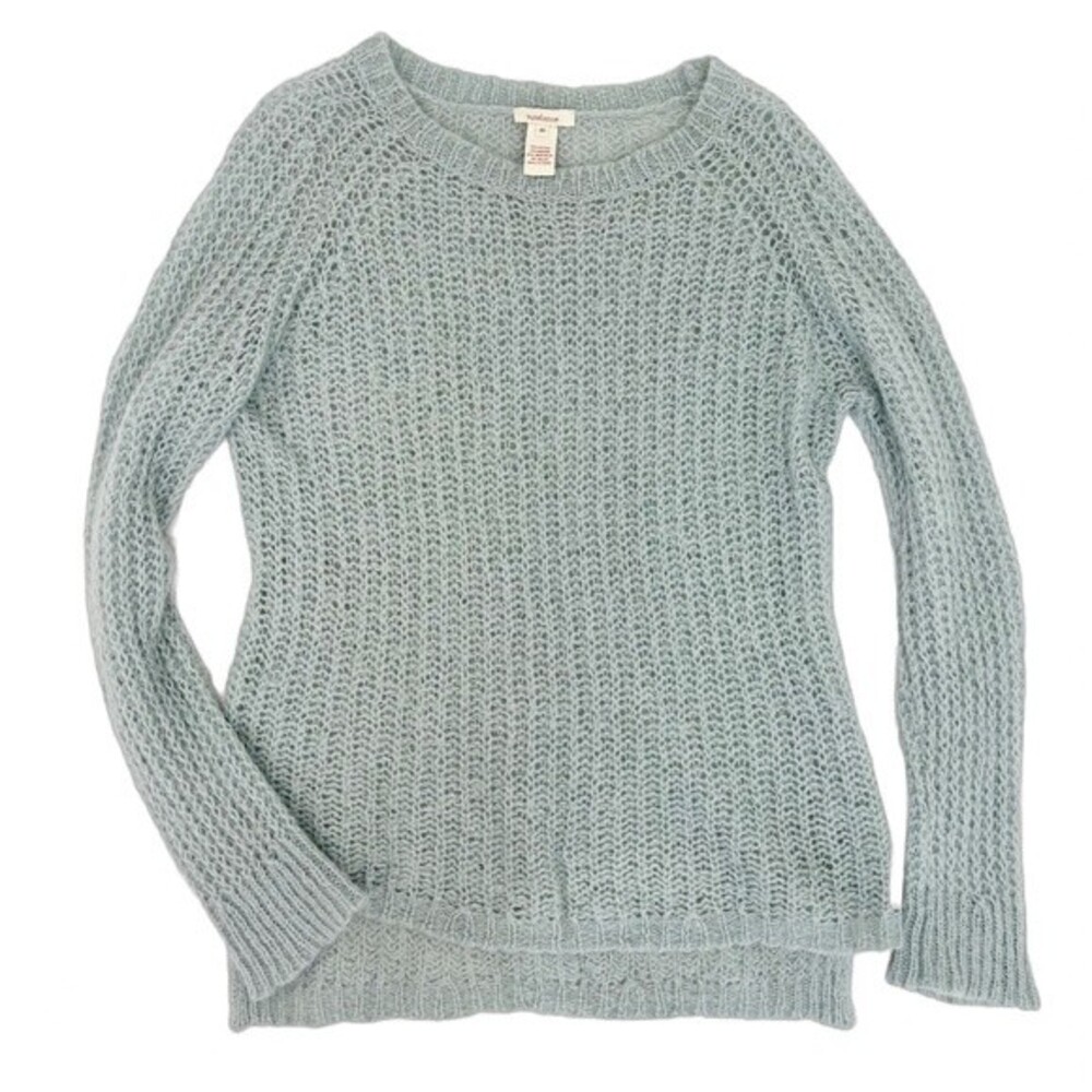 Sundance Light Blue Open-Knit Scoop Neck Sweater